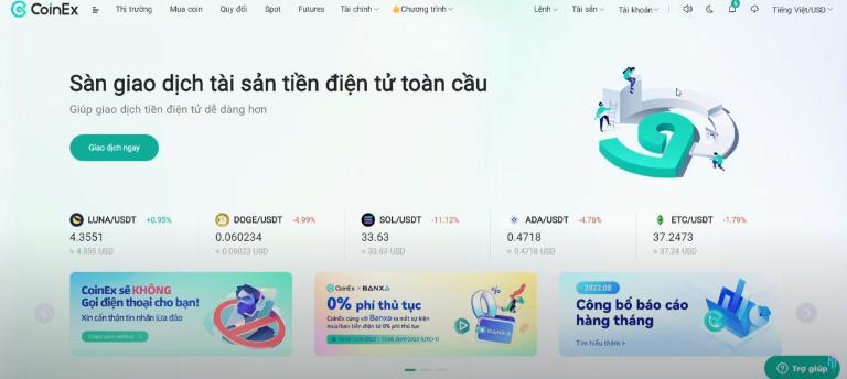 Sàn CoinEx là sàn giao dịch tiền điện tử có quy mô khắp thế giới