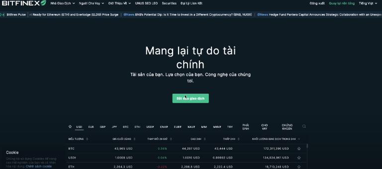 Bitfinex là sàn giao dịch tiền điện tử uy tín, ra đời năm 2014